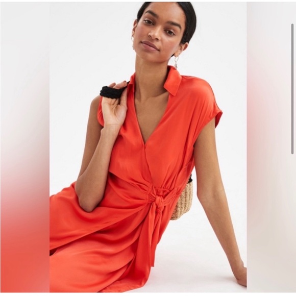 Anthropologie- Maeve Open-Back Wrap Midi Dress NWOT - Picture 3 of 9